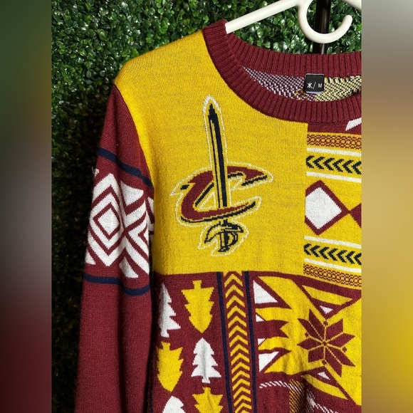 Forever Collectibles NBA Men's Cleveland Cavaliers Patches Ugly Sweater - Picture 3 of 9